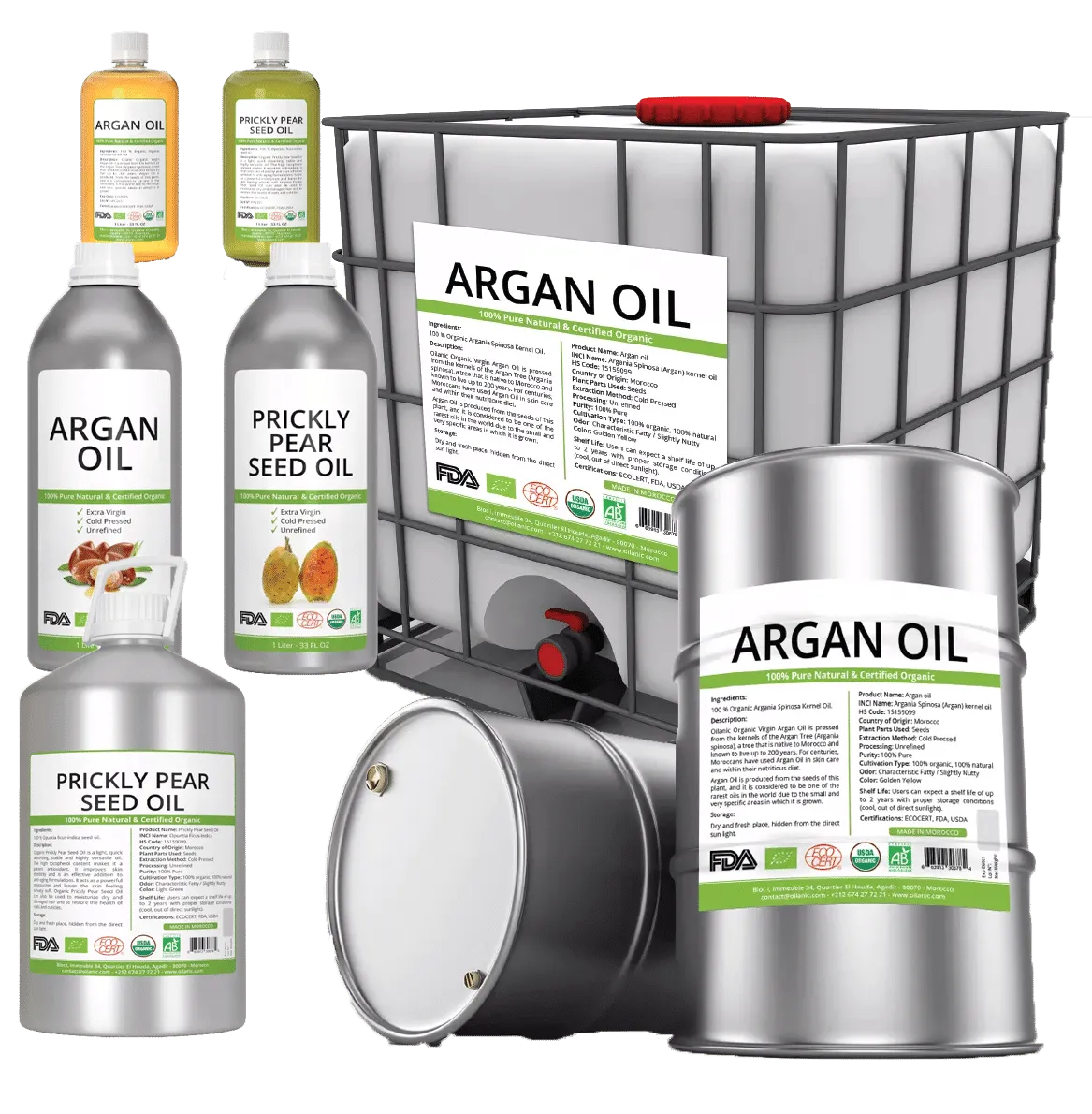 Bulk Moroccan cosmetic supply prepared for international shipping
